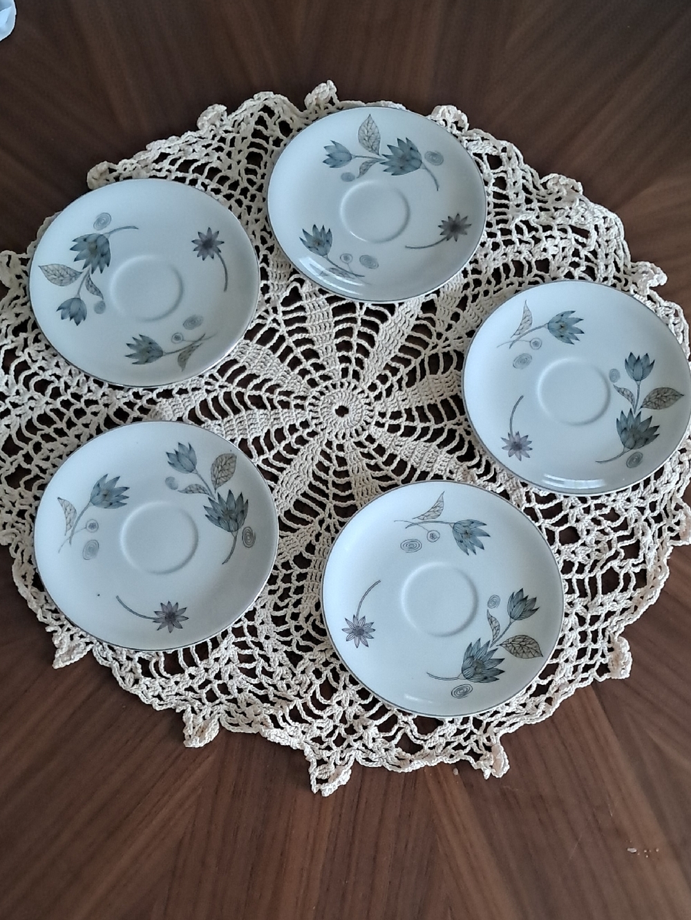 Japanese MCM Porcelain Tea Saucers 5 Piece